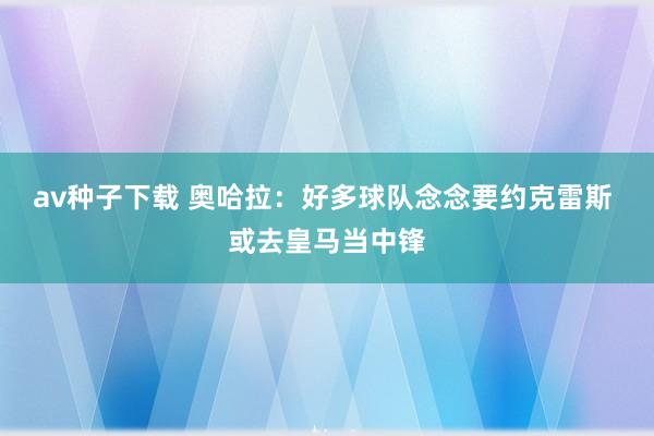 av种子下载 奥哈拉:好多球队念念要约克雷斯 或去皇马当中锋