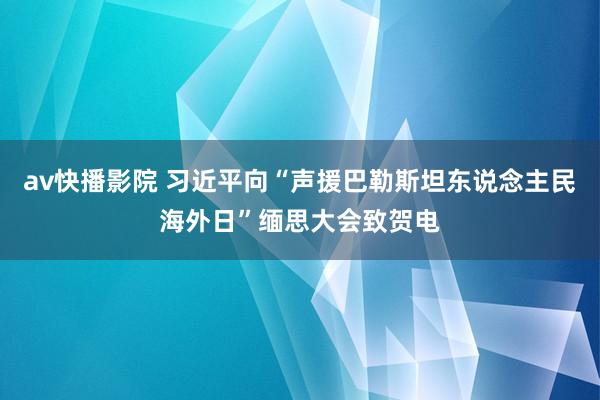 av快播影院 习近平向“声援巴勒斯坦东说念主民海外日”缅思大会致贺电