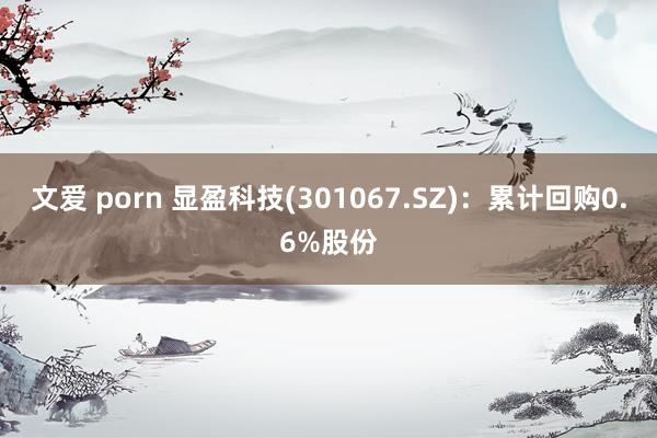 文爱 porn 显盈科技(301067.SZ)：累计回购0.6%股份