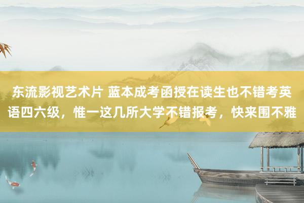 东流影视艺术片 蓝本成考函授在读生也不错考英语四六级，惟一这几所大学不错报考，快来围不雅
