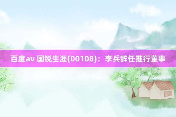 百度av 国锐生涯(00108)：李兵辞任推行董事