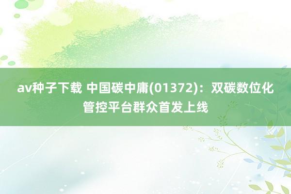 av种子下载 中国碳中庸(01372)：双碳数位化管控平台群众首发上线