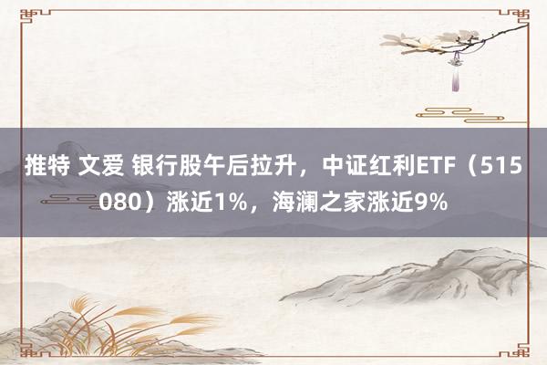推特 文爱 银行股午后拉升，中证红利ETF（515080）涨近1%，海澜之家涨近9%