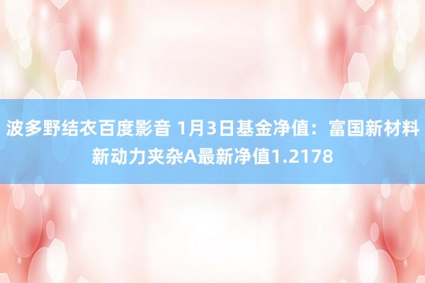 波多野结衣百度影音 1月3日基金净值：富国新材料新动力夹杂A最新净值1.2178