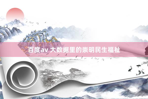 百度av 大数据里的崇明民生福祉