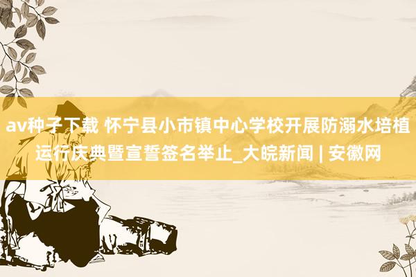 av种子下载 怀宁县小市镇中心学校开展防溺水培植运行庆典暨宣誓签名举止_大皖新闻 | 安徽网